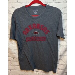 Champion Gray Arkansas Razorbacks Solid Graphic T-Shirt Adult Size L